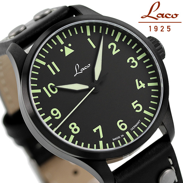 【2000円割引クーポンに店内ポイント最大44倍】 Laco ラコ 時計 パイロット アルテンブルク42 42mm パイロットウォッチ ドイツ製  自動巻き メンズ 腕時計 861759.2 オールブラック 黒 | 腕時計のななぷれ