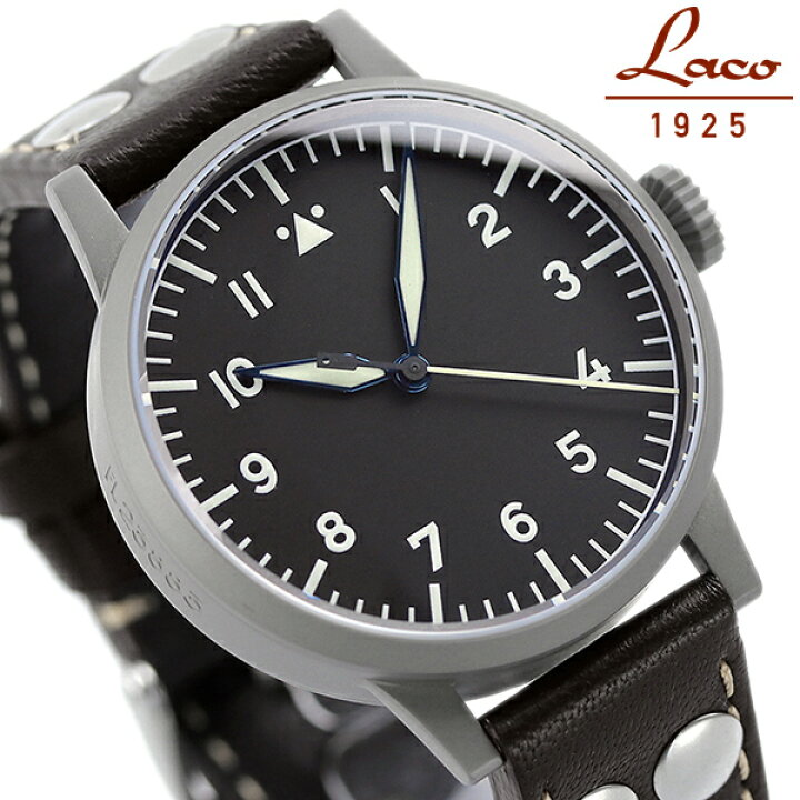 楽天市場 ラコ Laco 時計 オリジナル パイロット ミュールハイム アン デア ルール 39mm 手巻き メンズ 腕時計 8692 ブラック ダークブラウン 腕時計のななぷれ