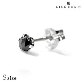 ＼スーパーSALE限定★さらに2000円OFFクーポン／ ライオンハート ピアス メンズ レディース ブランド LION HEART プラチナ900 スタッド ブラックダイヤモンド 片耳用 04E12PS/S ブラック シルバー アクセサリー 父の日 プレゼント 実用的