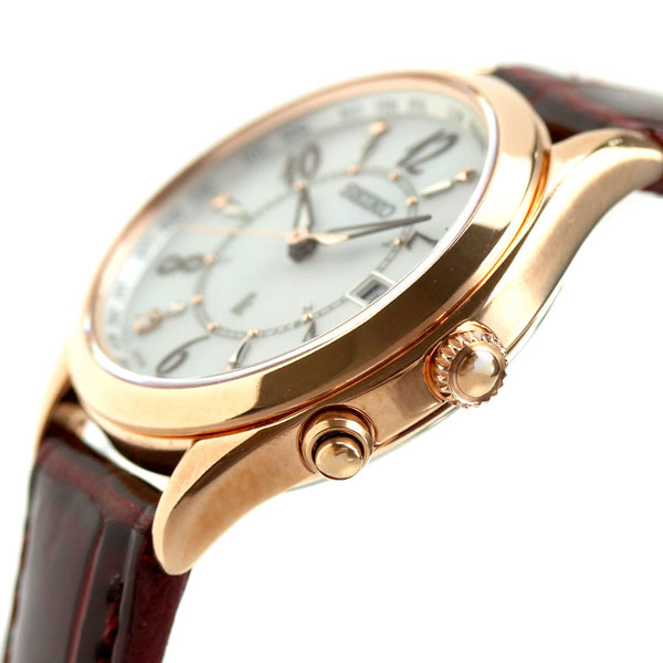 【20日はさらに+4倍でポイント最大25倍】 セイコー ルキア チタン ダイヤモンド 電波ソーラー レディース 腕時計 SSQV078 SEIKO  LUKIA ホワイトシェル×レッド | 腕時計のななぷれ