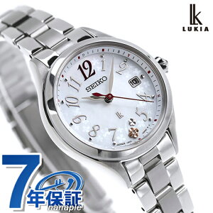 【ショッパー付】 セイコー ルキア 2025年 SSメインシリーズ 電波ソーラー 腕時計 ブランド レディース チタン ラボグロウンダイヤモンド SEIKO LUKIA SSQW091 アナログ ホワイト 白 日本製 おしゃ