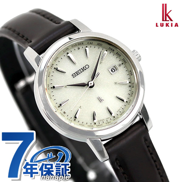 セイコー ルキア 電波ソーラー 日本製 レディース 腕時計 SSVV077 SEIKO LUKIA アイボリー×ダークブラウン | 腕時計のななぷれ