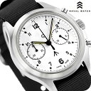 ナバルウォッチ NAVAL MILITARY WATCH British ROYAL Airforce Chronograph TYPE クォーツ 電池式 腕時計 ブランド メンズ クロノグラフ NAVAL WATCH Mil-07SV／WH アナログ ホワイト 白 日本製 おしゃれ 防水 プレゼント 男性 実用的