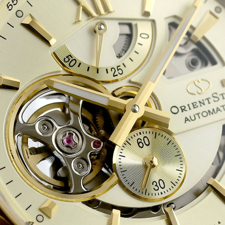 ORIENT EV0J001B 自動巻き 腕時計 メンズ ゴールドカラー 美品 楽天 