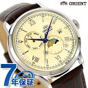 オリエント クラシック バンビーノ サンアンドムーン 自動巻き 腕時計 メンズ ORIENT CLASSIC RN-AK0803Y アナログ クリーム ダークブラウン ブランド おしゃれ 防水 文字盤 大きい プレゼント 男性 実用的