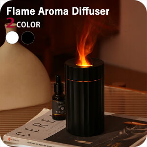 �_10%OFF�N�[�|����GW����^ �A���}�f�B�t���[�U�[ �u�����h Flame Aroma Diffuser 7 colors LED light �u���b�N �z���C�g �G��