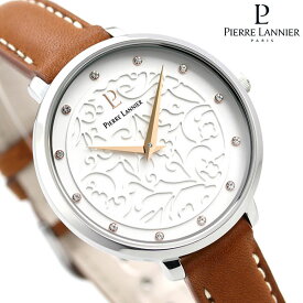 ピエールラニエ エオリア 33mm フランス製 レディース 腕時計 ブランド P040J604 Pierre Lannier シルバー×ブラウン プレゼント ギフト