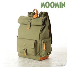 ＼2000円OFF+さらに4倍★3日間限定／ リュック メンズ レディース ブランド MOOMIN スナフキン 旅人のリュックサック 綿100% 牛革 50674 カーキ バッグ