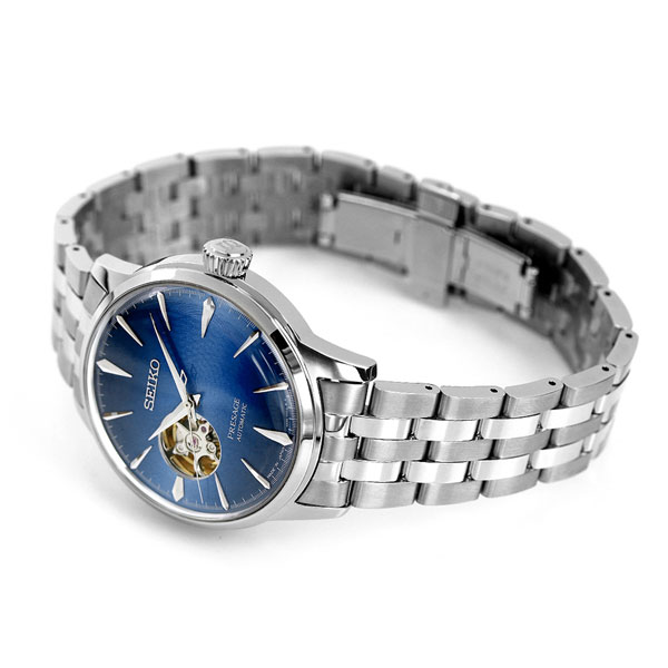 セイコー メカニカル プレザージュ カクテルタイム ブルー アカプルコ オープンハート 自動巻き メンズ 腕時計 SARY199 SEIKO  Mechanical PRESAGE | 腕時計のななぷれ