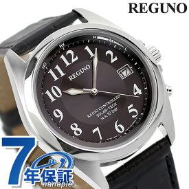 シチズン レグノ ソーラーテック 電波ソーラー 腕時計 ブランド メンズ 革ベルト CITIZEN REGUNO KS3-115-50 アナログ ブラック 黒 ギフト 父の日 プレゼント 実用的