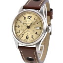 【中古】 ハミルトン HAMILTON カーキ フィールド オート デイト Khaki Field Auto 40mm H70595523 アナログ 腕時計 ブランド メンズ ベージュ ブラウン おしゃれ 防水 男性 実用的