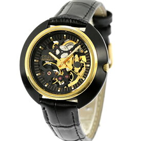 【中古】 OH済 シチズン CITIZEN ヴィンテージ スケルトンダイヤル ブラッキー 1970年代 黒金 4-760140 アナログ 腕時計 ブランド メンズ ブラック おしゃれ 防水 男性 実用的