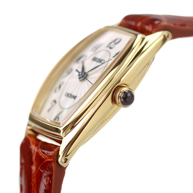 【20日は2000円OFFクーポンに店内ポイント最大46倍】 セイコー エクセリーヌ クオーツ トノー型 レディース SWDB062 SEIKO  DOLCE＆EXCELINE 腕時計 ホワイト×ブラウン レザーベルト 時計 | 腕時計のななぷれ