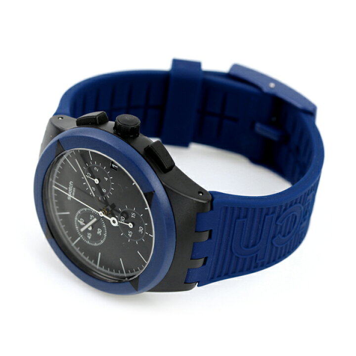 市場】スウォッチ SWATCH クロノグラフ メンズ レディース 腕時計 CHRONO X-DISTRICT BLUE 42mm 時計  SUSB418 ブラック×ブルー : 腕時計のななぷれ