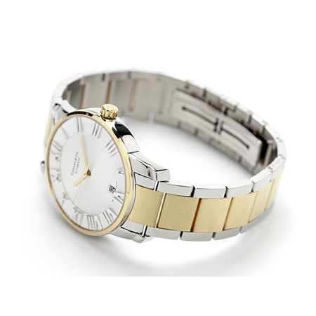 ティファニー アトラス ドーム 自動巻き K18YG メンズ 腕時計 Z1800.68.15A21A00A TIFFANY＆Co.  シルバー×イエローゴールド メタルベルト 新品 | 腕時計のななぷれ