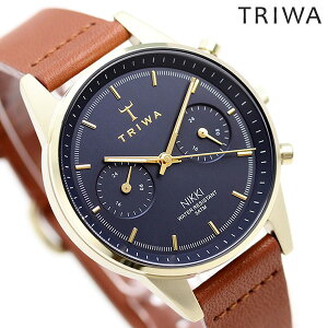 【10日は1,000円割引クーポンにポイント最大42倍】 トリワ 腕時計 メンズ レディース 時計 TRIWA アクアティック ニッキー NKST104-SS010217 ダークブルー×ブラウン【あす楽対応】