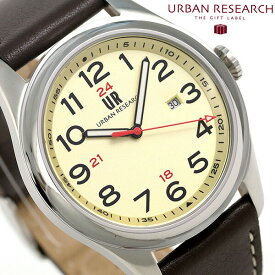 ＼スーパーSALE限定★2000円OFFクーポン／ URBAN RESEARCH 3針デイト 革ベルト メンズ 腕時計 ブランド UR001-03 アーバンリサーチ ゴールド 時計 ギフト 父の日 プレゼント 実用的