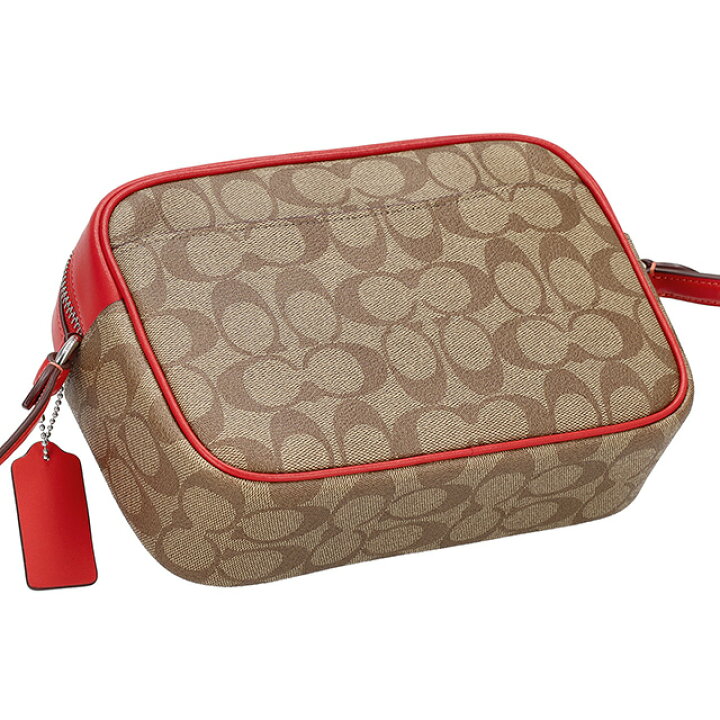 COACH シグネチャー エナメル ショルダーバッグ ワインレッド 】コーチ 