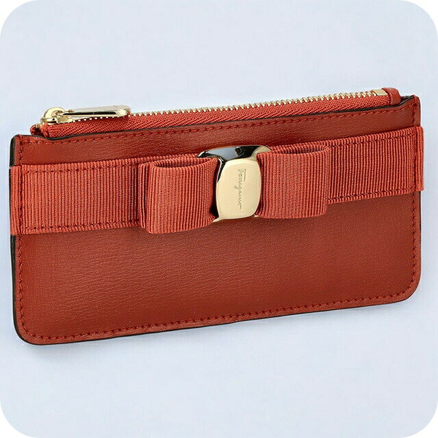 フェラガモ コインケース レディース ブランド Ferragamo 22E010CALF RAMAS 758 790 レッドブラウン