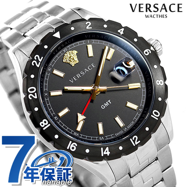 【30日は全品5倍に+4倍で店内ポイント最大36倍】 ヴェルサーチ 時計 メンズ 腕時計 ヘレニウム GMT 42mm VE1100219  VERSACE ヴェルサーチェ ブラック | 腕時計のななぷれ