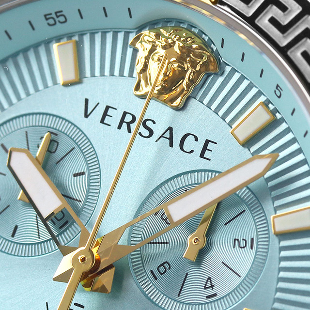 ヴェルサーチ スポーティー グレカ クオーツ 腕時計 ブランド メンズ クロノグラフ VERSACE VESO01223 アナログ ライトブルー  スイス製 | 腕時計のななぷれ