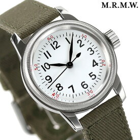 モントルロロイ ミリタリーウォッチ クオーツ 腕時計 ブランド メンズ M.R.M.W. A-11-WH-FAB-GR アナログ ホワイト カーキ 白 ギフト 父の日 プレゼント 実用的