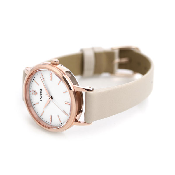 シチズン ウィッカ ダイヤモンド ソーラー レディース 腕時計 KP5-166-10 CITIZEN wicca ホワイト×ベージュ 革ベルト 時計  | 腕時計のななぷれ