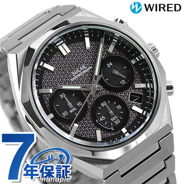 セイコー ワイアード クロノグラフ ソーラー メンズ 腕時計 AGAD417 SEIKO WIRED ブラック | 腕時計のななぷれ