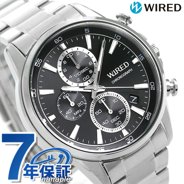 楽天市場 全品5倍で店内ポイント最大53倍 セイコー ワイアード Seiko Wired クロノグラフ メンズ 腕時計 Agat424 ニュースタンダード ブラック 腕時計のななぷれ