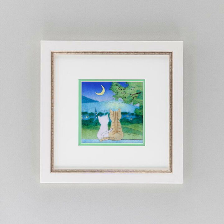 楽天市場】月夜のネコ ねこ 七宝焼 七宝焼き 七宝絵画 額 アート  