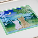 月夜のネコ　ねこ　七宝焼　七宝焼き　七宝絵画　額　アート　水...