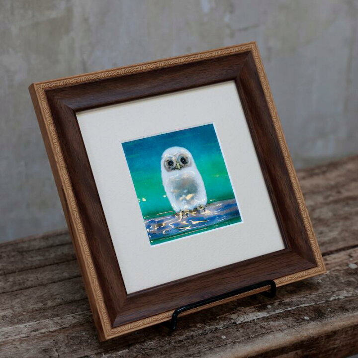 楽天市場】つぶらな瞳のふくろう（緑） 七宝 鳥 絵画 絵 額 アート 