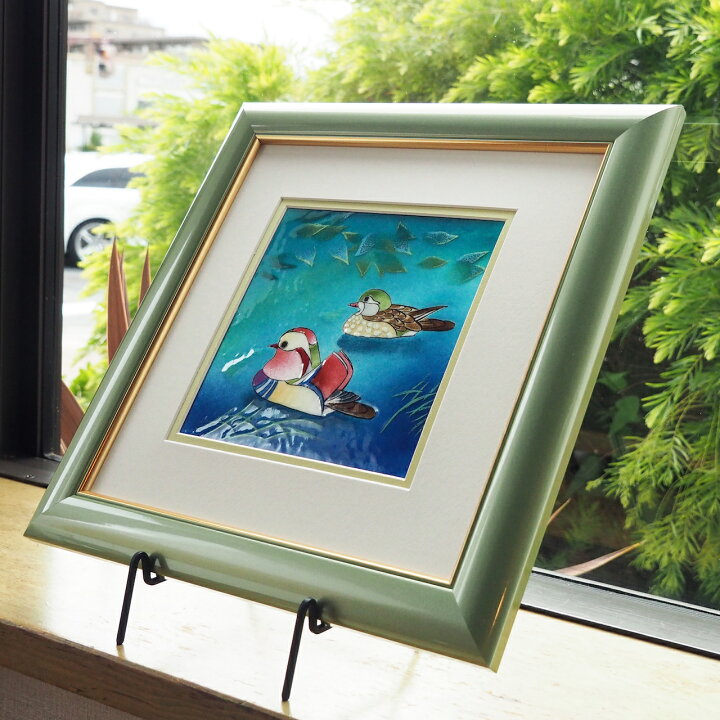 楽天市場】おしどり 七宝 七宝焼 七宝焼き 七宝絵画 絵 絵画 額 絵画額 