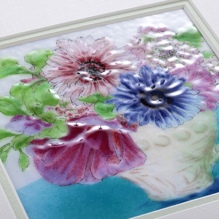 楽天市場】カップフラワー 七宝焼 額 絵画 絵 アート フレーム 水彩画 