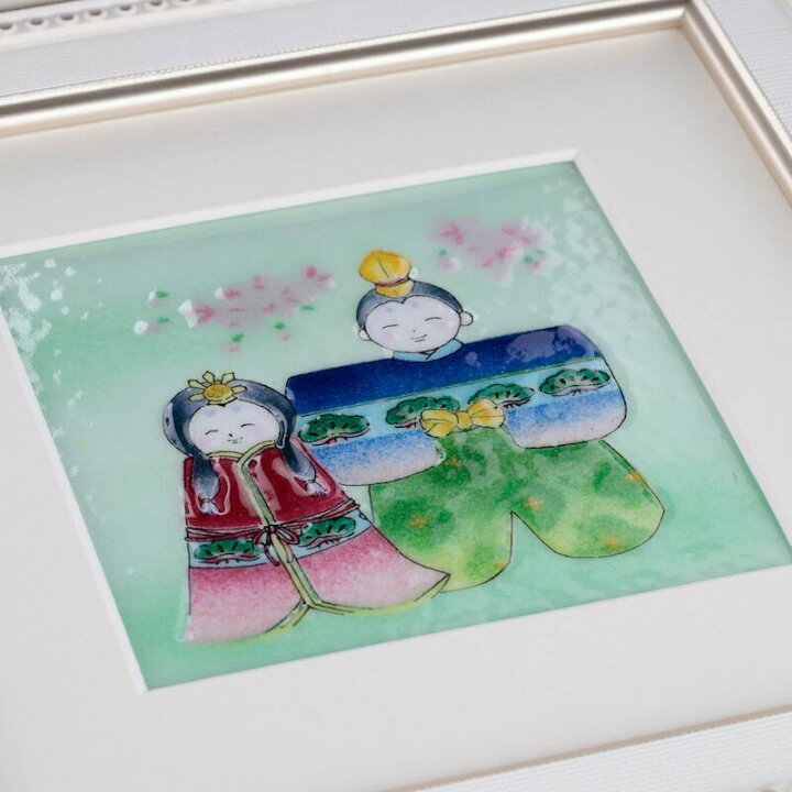 楽天市場】おひなさま ミニ 七宝焼 七宝焼き 七宝絵画 額 水彩画 版画 