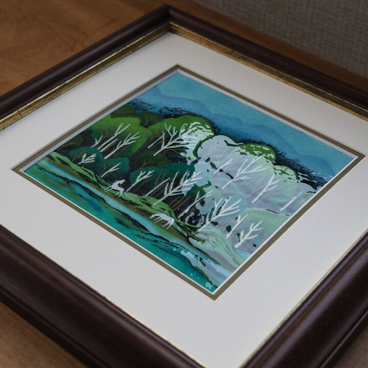 楽天市場】白馬の森 七風景画 七宝焼 七宝焼き 額 アート 水彩画 絵 