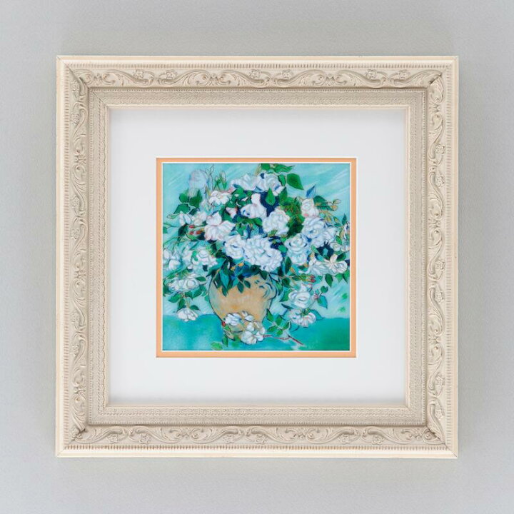 楽天市場】ゴッホの白いバラ 七宝 額 アート 水彩画 絵 絵画 イラスト 