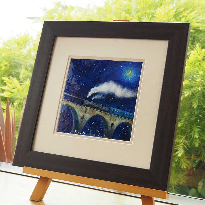楽天市場】銀河鉄道 七宝 額 アート 壁飾り 油絵 水彩画 リビング 