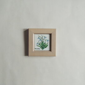 スノードロップ　七宝焼　七宝焼き　七宝絵画　絵　絵画　額　絵画額入り　額縁付き　アート　フレーム　タイル　花　インテリア　誕生日　母の日　退職祝　結婚祝い　新築祝　色褪せないアート　癒しのアート　ハーブ　アクセント　キッチン　インテリア