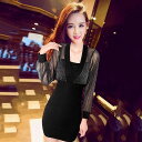 【メール便 送料無料】セクシー ワンピース ミニ キャバ ドレス パーティードレス キャバドレス 袖あり ミニドレス ナイトドレス ラウンジ ワンピース キャバワンピ 衣装 シースルー 透け感 スナック服 水商売 大きいサイズ