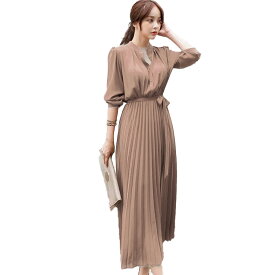 ワンピース レディース ロングワンピース レディース きれいめ カジュアル 長袖 シャツワンピース オフィスカジュアル パーティードレス 秋 冬 春 夏 大人 上品 フォーマル フレア プリーツ マタニティ 30代 40代 50代 授乳 黒/茶/グレー/大きいサイズ