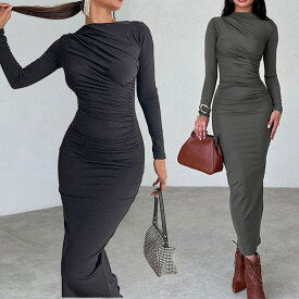 .タイト ロングワンピース ワンピース きれいめ 長袖 フォーマル ロングドレス フォーマル オフィス キャバドレス ロング ボディコン マキシワンピース 秋冬 春 夏 パーティードレス セクシードレス ラウンジ 結婚式 演奏会 マキシ丈ワンピース 黒 30代 40代 50代 60代