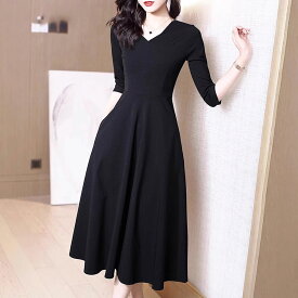 .大人 上品 ワンピース 長袖 結婚式 タイト 大きいサイズ レディース 秋冬 ミセス 30代 40代 50代 膝丈 お嬢様 春ワンピース シャツ きれいめ シンプル ナチュラル aライン フォーマル 二次会 卒業式 卒園式 入学式 黒/m/lxl/2l/ll/