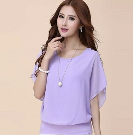 シフォン ブラウス 半袖 トップス カットソー シャツ レディース フォーマル フリル オフィス ビジネス シースルー レース オフィスカジュアル 春 夏 秋 冬 夏 30代 40代 50代 ドルマン フレンチスリーブ ドルマンスリーブ 黒/白/青/ワインレッド/m/l/xl/大きいサイズ