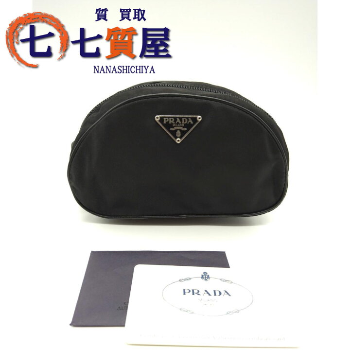 楽天市場】【中古】美品 PRADA プラダ ナイロン ブラック ポーチ 化粧  