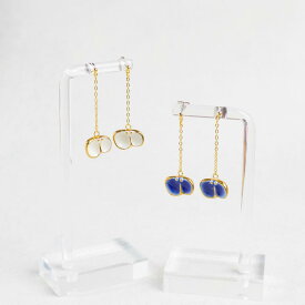 てふてふ ピアス イヤリング｜美濃焼 青 白 上品 かわいい シンプル 揺れる ホワイト ブルー 蝶々 ハンドメイド ギフト プレゼント 揺れる 陶器 陶磁器 タイル やきもの アクセサリー 陶芸作家 駒井香文