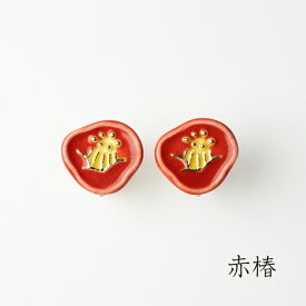 椿 ピアス イヤリング｜美濃焼 陶器 赤 白 日本製 花 レッド ホワイト クリスマス 冬 やきもの アクセサリー 赤椿 雪椿 陶磁器 タイル ハンドメイド 陶芸作家 駒井香文