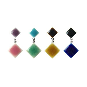 れん ピアス【美濃焼 陶芸作家 ののむらみなみ やきもの 陶器 陶磁器 タイル アクセサリー ハンドメイド ギフト プレゼント 浴衣 和服 着物 春 夏 秋 冬】