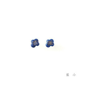 わたぐも　藍　小 ピアス【美濃焼 タイル かまもの やきもの 陶器 陶磁器 アクセサリー ハンドメイド ギフト プレゼント 和風 金 和服 浴衣 着物】