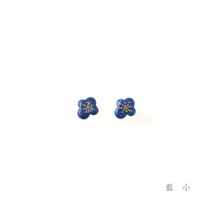 わたぐも 藍 小 ピアス【美濃焼 タイル かまもの やきもの 陶器 陶磁器 アクセサリー ハンドメイド ギフト プレゼント 和風 金 和服 浴衣 着物】